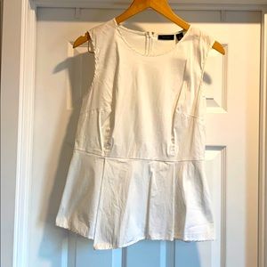 Halogen White Peplum Top